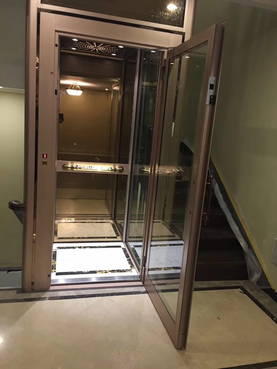 玫瑰金框架手拉门液压梯电梯