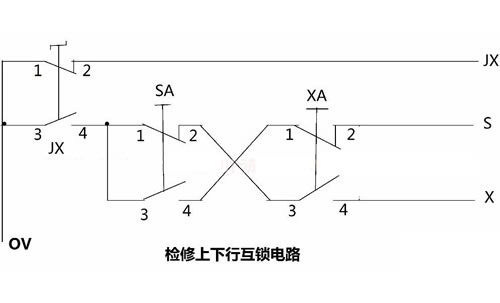 电梯检修上下行互锁电路