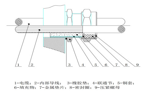 防爆型的电缆引入口内部